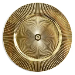 Sous assiette rond strié jaune doré Ø33cm