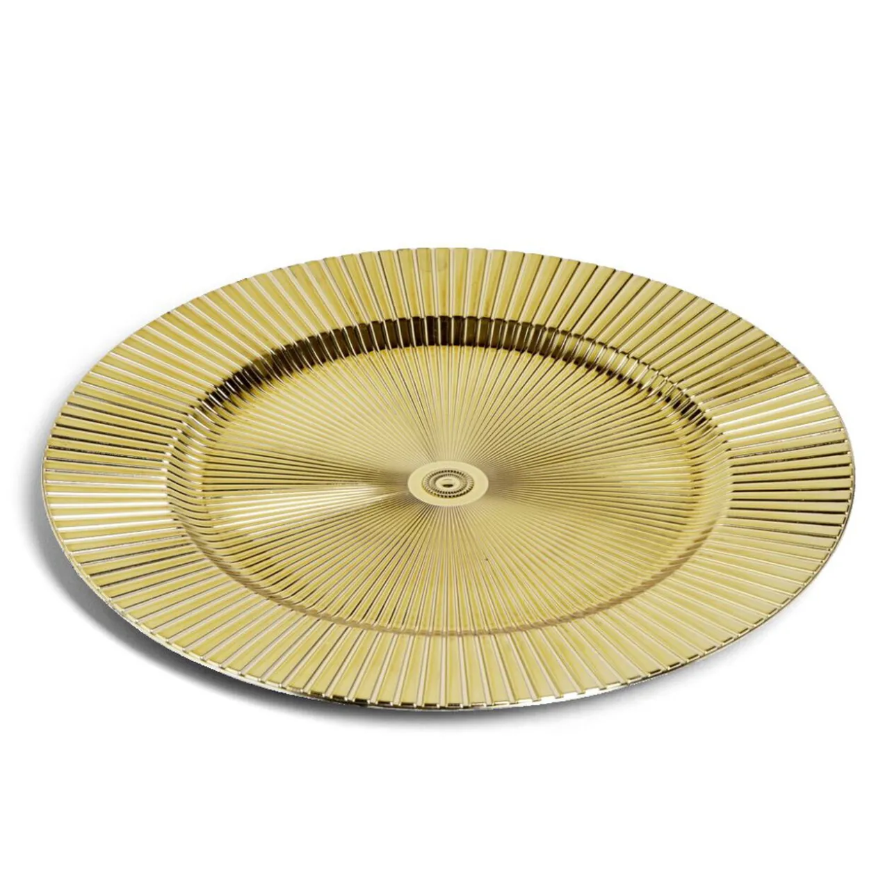 Sous assiette rond strié jaune doré Ø33cm