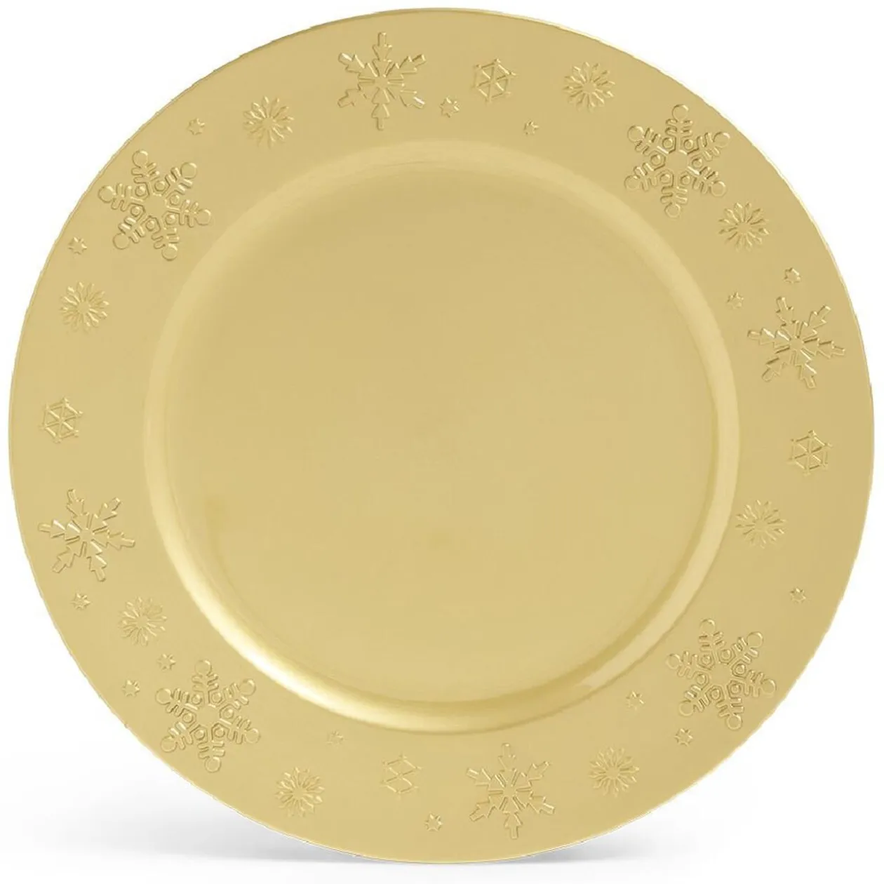 Sous assiette ronde doré Ø33cm rebord flocon