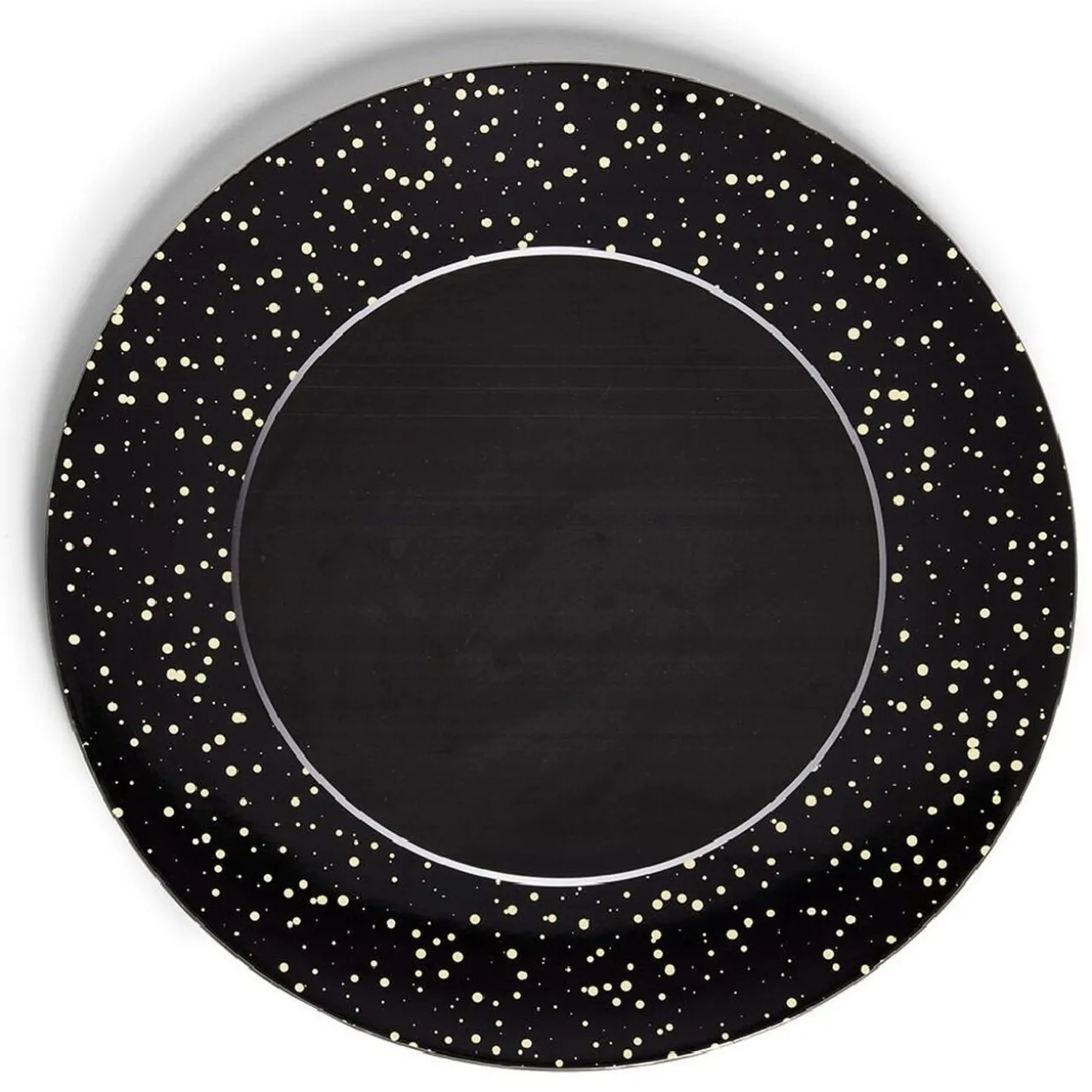 Sous assiette ronde noir et doré Ø33cm