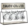 Support en métal avec 6 tasses expresso en verre