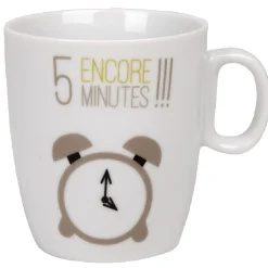 Tasse à café blanc motif réveil