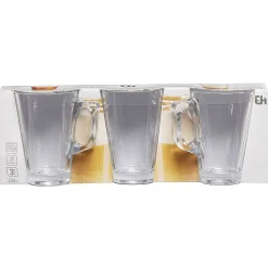 Tasse à café en verre transparent x3