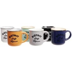Tasse à café expresso multicolore Bistrot x6