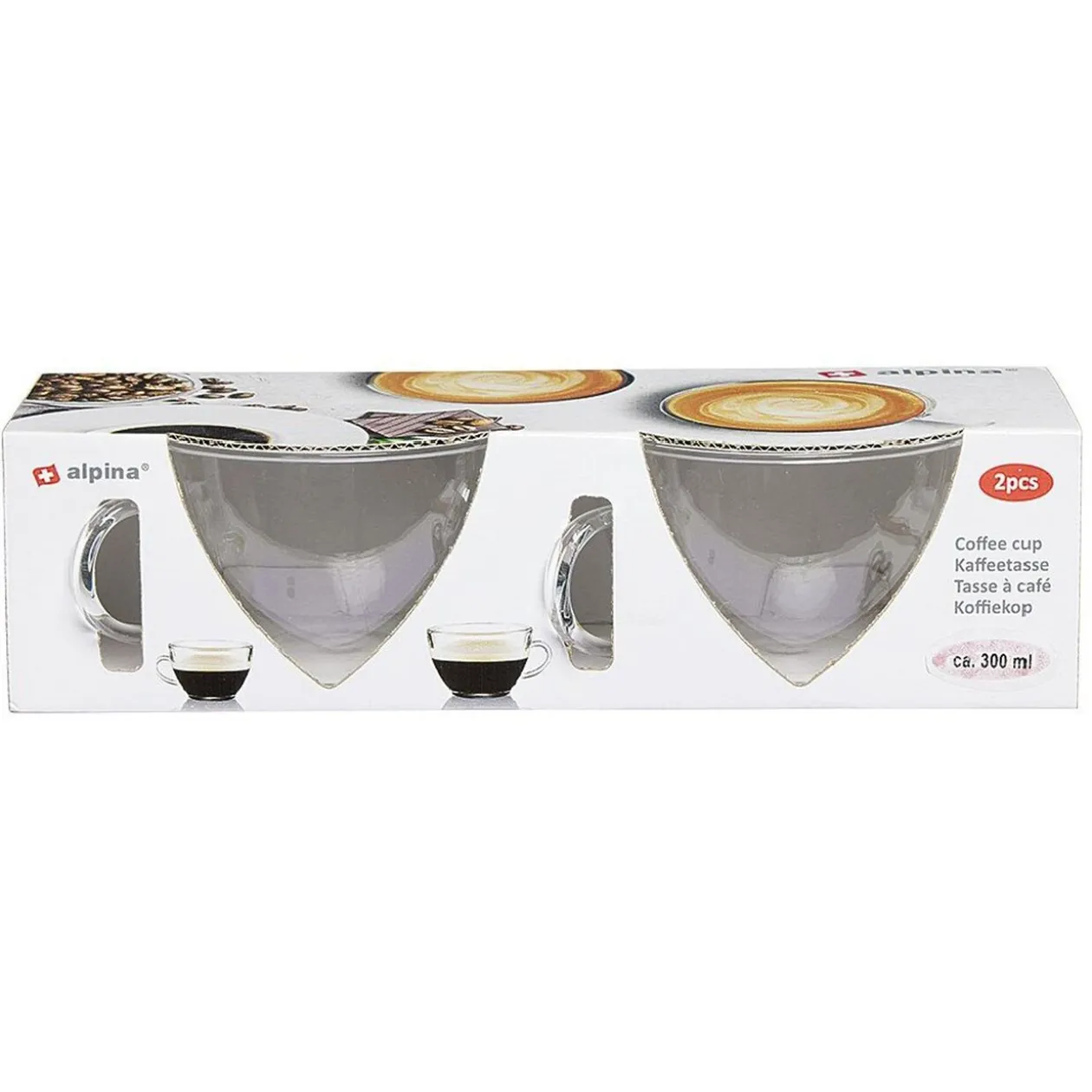 Tasse à café transparent Alpina x2