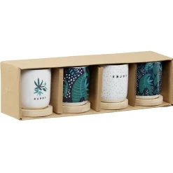 Tasse à expresso avec sous tasse bambou x4