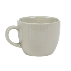 Tasse à expresso en faïence 10 cl lin et rainures verticales relief