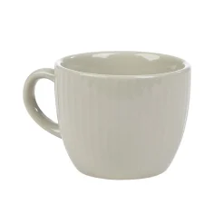 Tasse à expresso en faïence 10 cl lin et rainures verticales relief