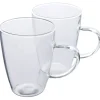 Tasse à thé transparente x2