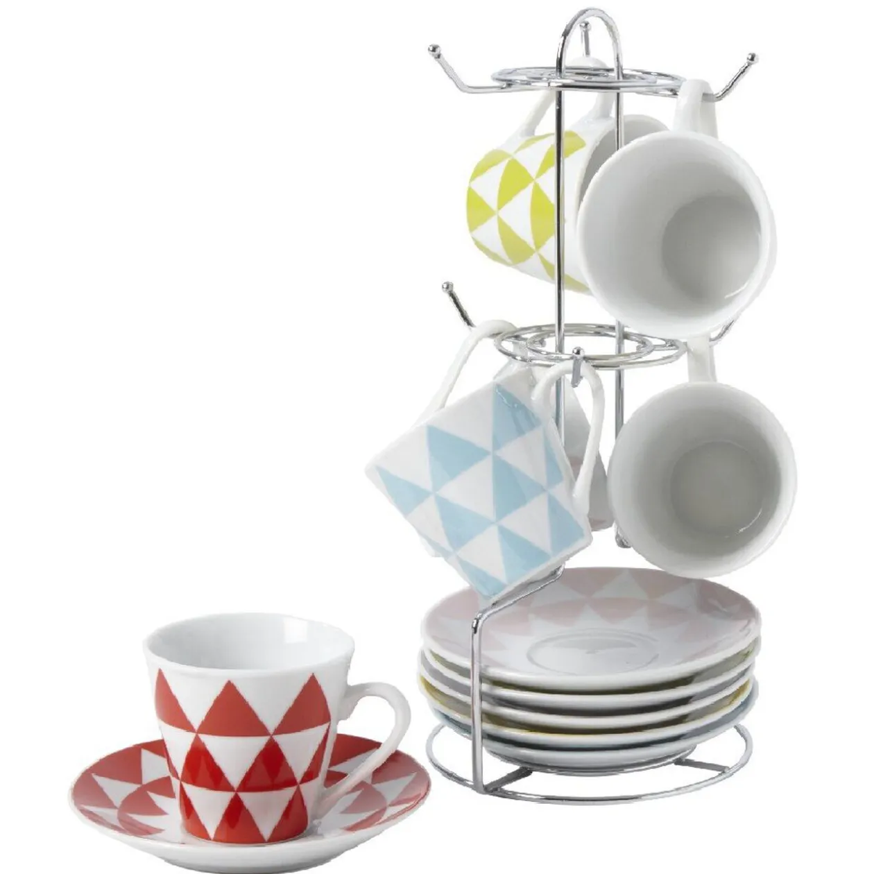 Tasse expresso losanges colorés x6