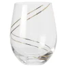 Verre à eau transparent liseré doré x4