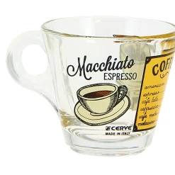 Verre à expresso 8 cl transparent motif Menu Café