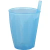 Verre avec paille intégrée transparent