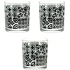 Verre bas motif carreaux de ciment x 3
