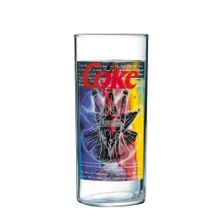 Verre Coca-Cola tubo motif coloré 27 cl