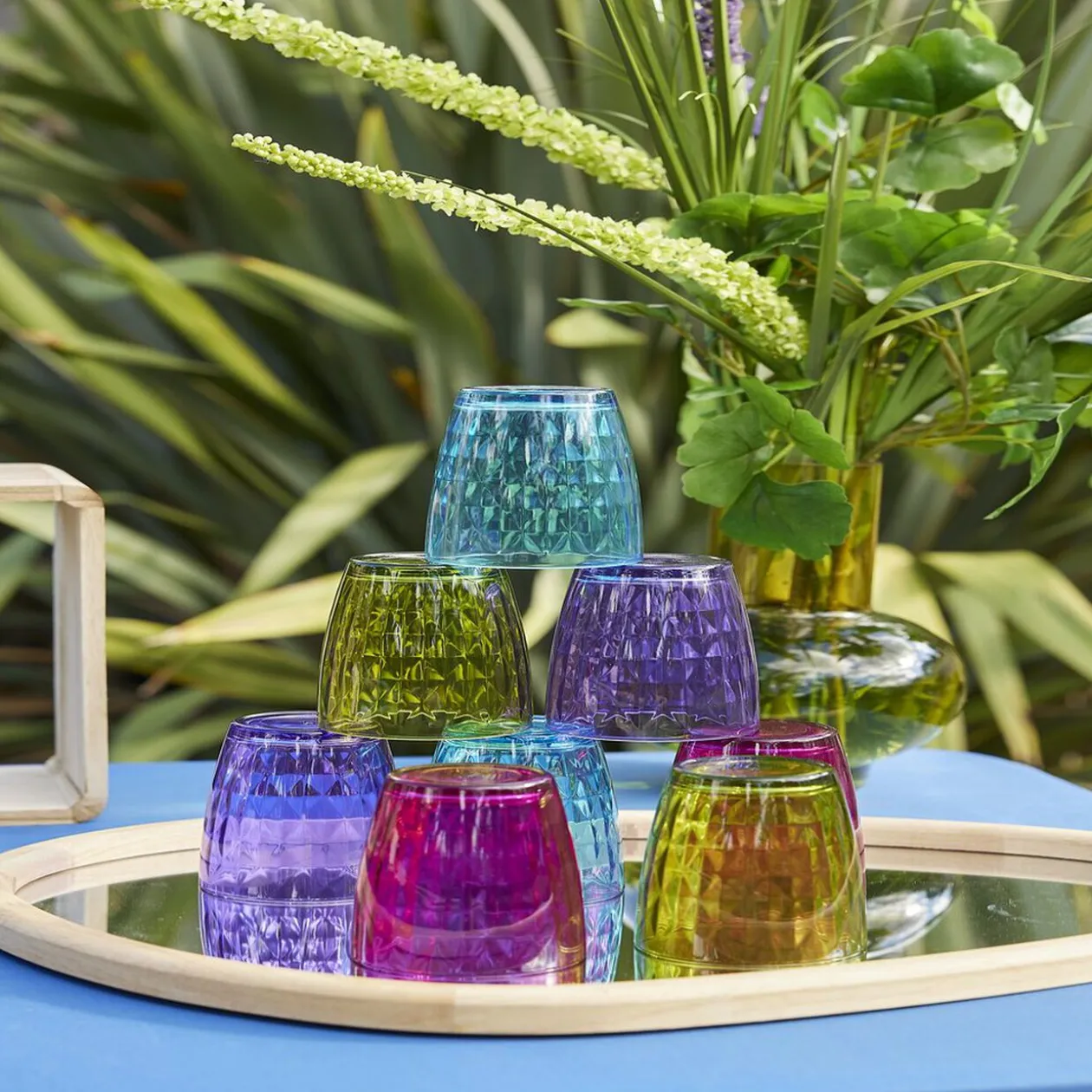 Verre gobelet coloré uni x 4