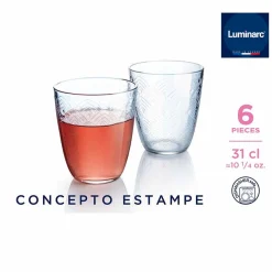 Verre Luminarc motif embossé écaille transparent x6