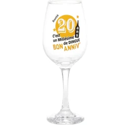 Verre pied à message humoristique
