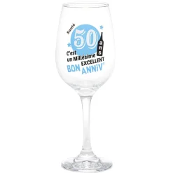 Verre pied à message humoristique