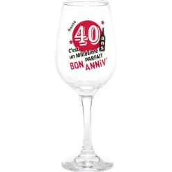 Verre pied à message humoristique