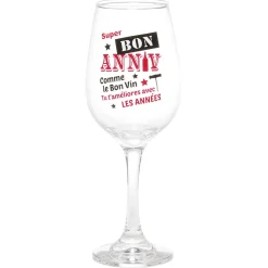 Verre pied à message humoristique