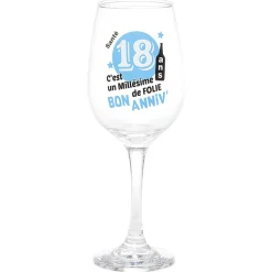 Verre pied à message humoristique