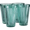 Verre strié bleu 300 ml x4