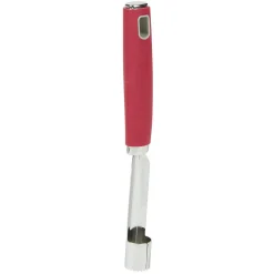 Vide pomme inox avec manche en polypropylène rouge