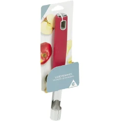 Vide pomme inox avec manche en polypropylène rouge